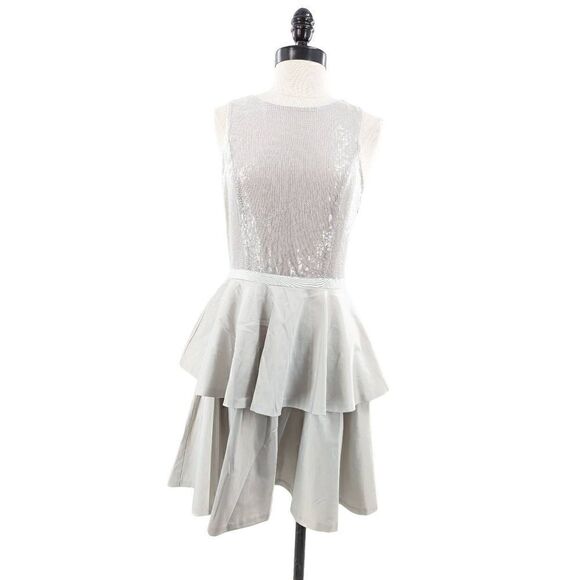 Armani Exchange Women Dove Gray Cocktail Mini Dress Size 4 - Picture 5 of 16